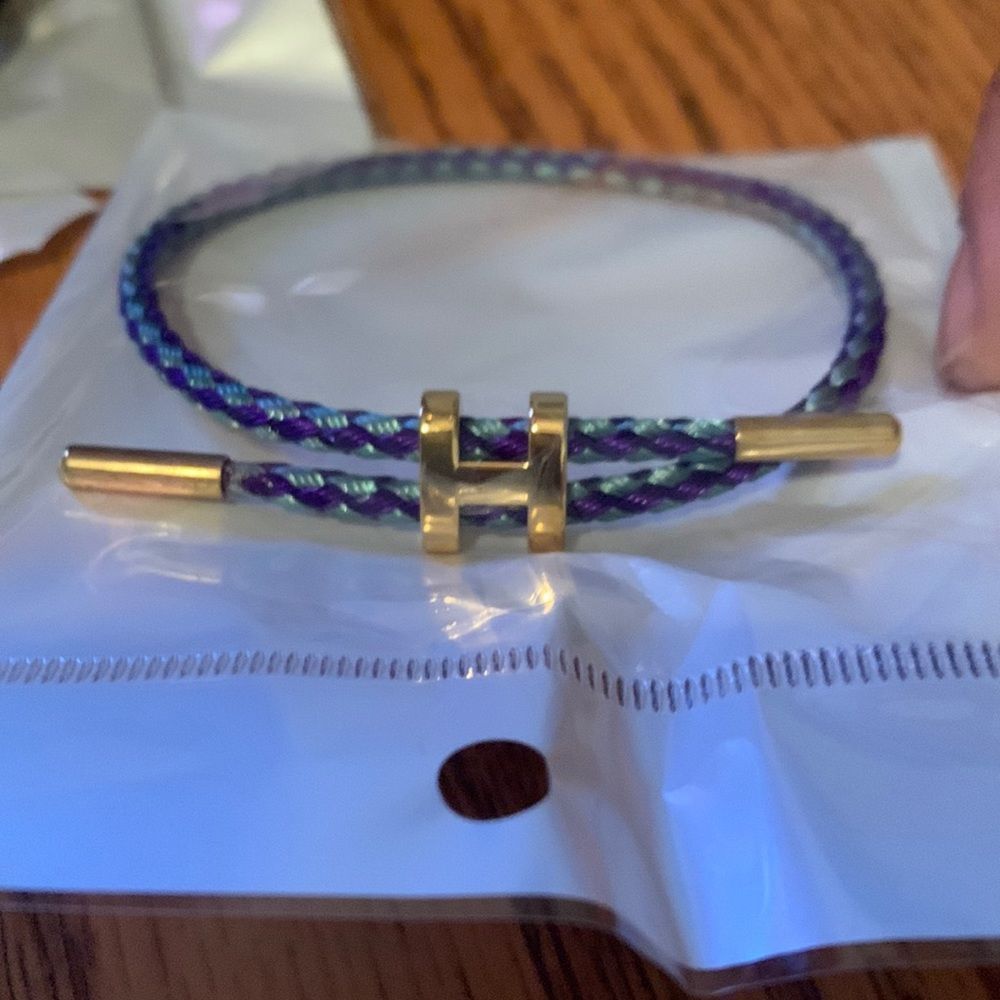 Blue H style bracelet